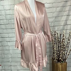 Super silky Pink Satin Robe